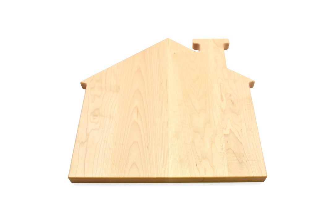 House shaped maple cutting board - blank angled view