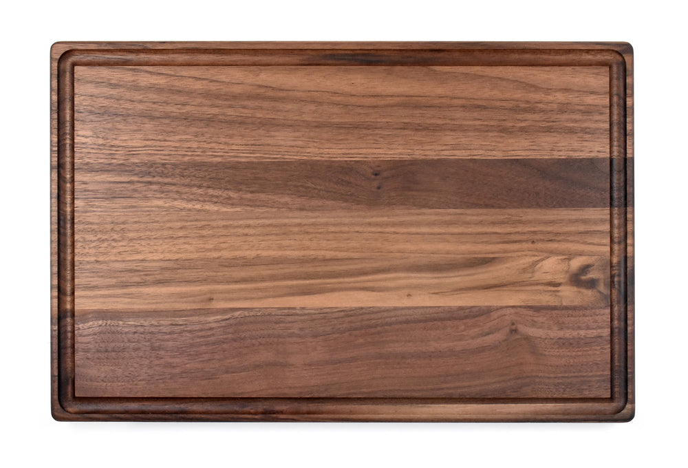 11x17 walnut butcher block cutting board - top view showing grain