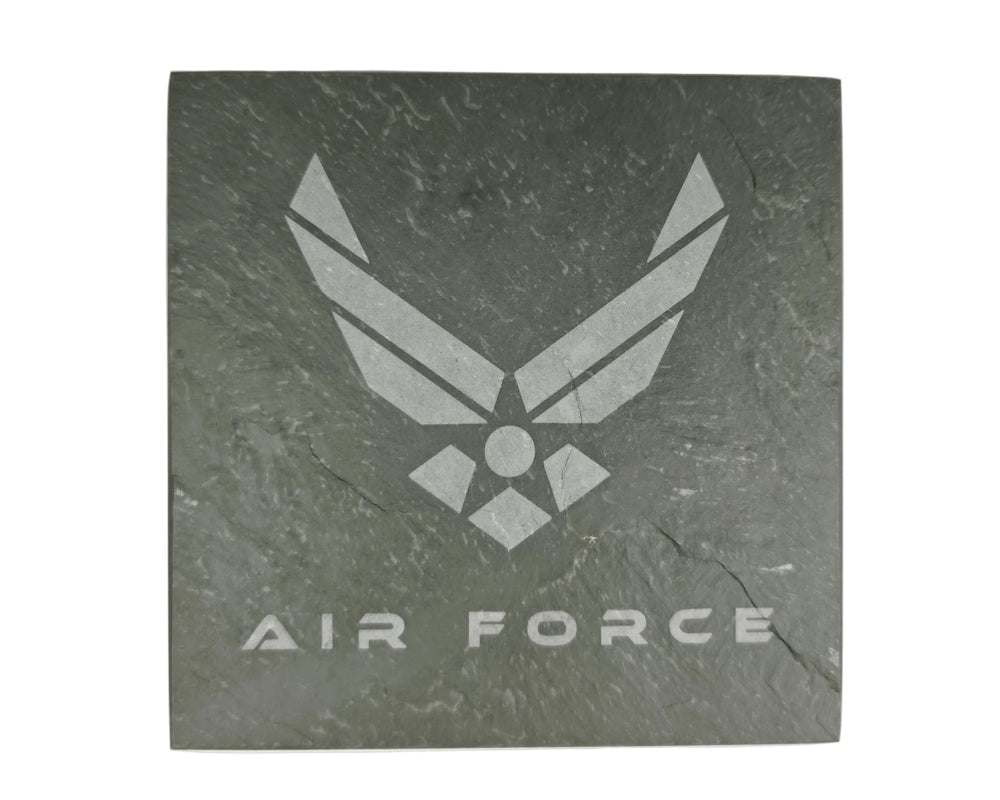 Personalized slate coaster set with custom UV laser engraving