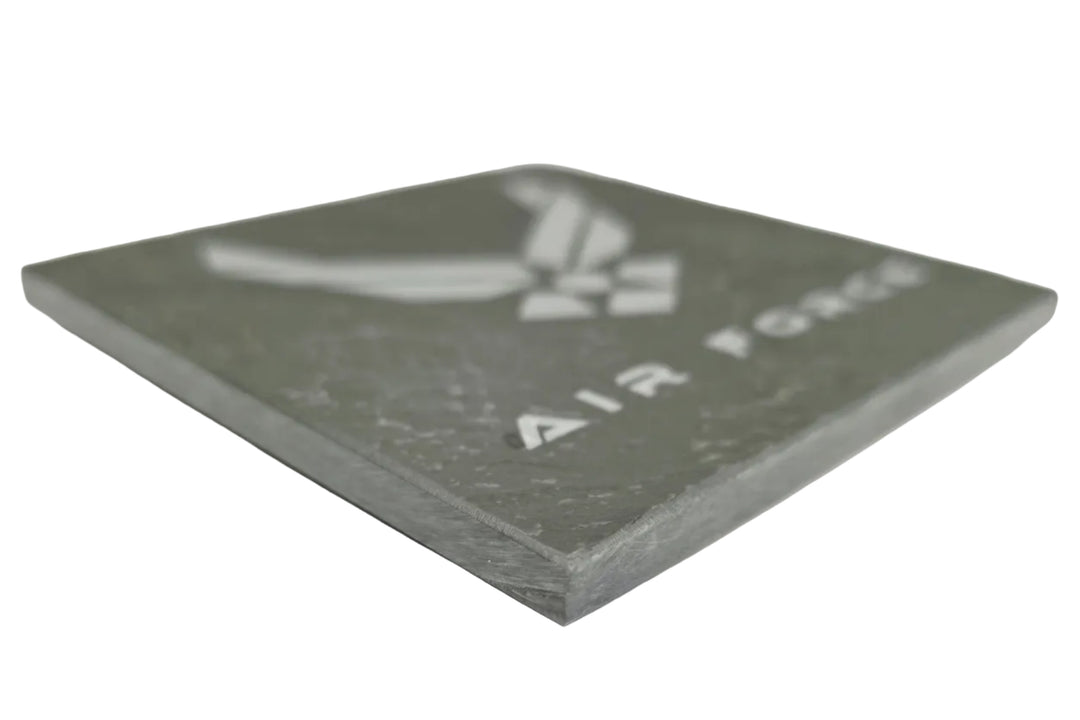 Custom laser engraved slate coasters - your design by 3Blades Maker Lab