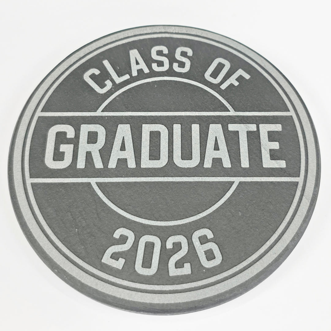 Class of 2026 graduation gift set with coaster holder and 40oz personalized tumbler