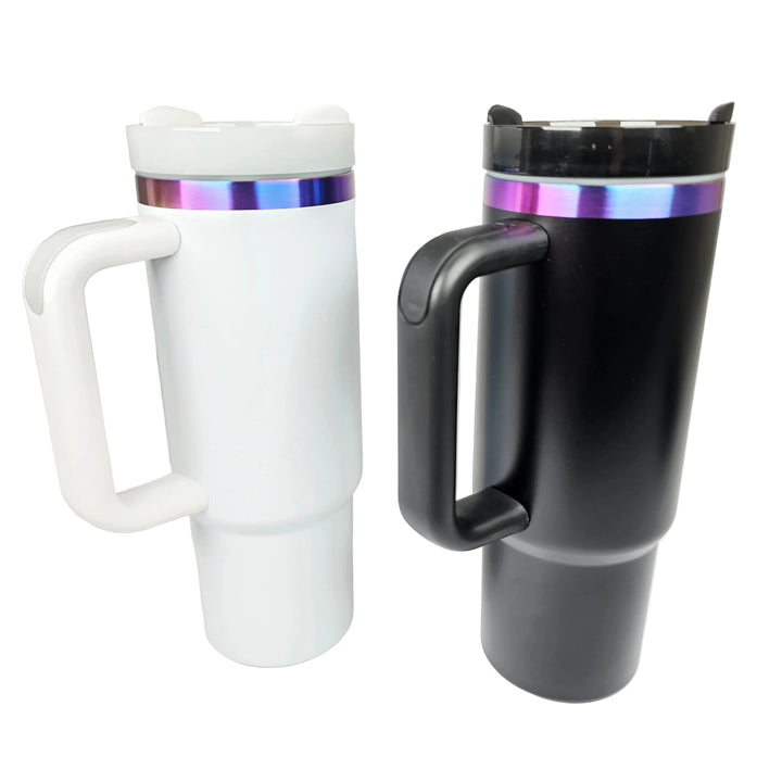 Personalized Class of 2026 graduation gift set with engraved coasters and 40oz tumbler