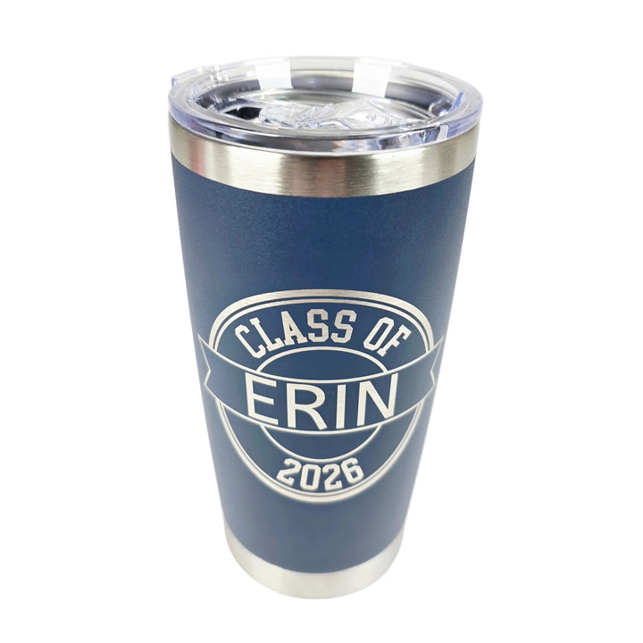 Class of 2026 personalized 20oz stainless steel tumbler with custom name engraving