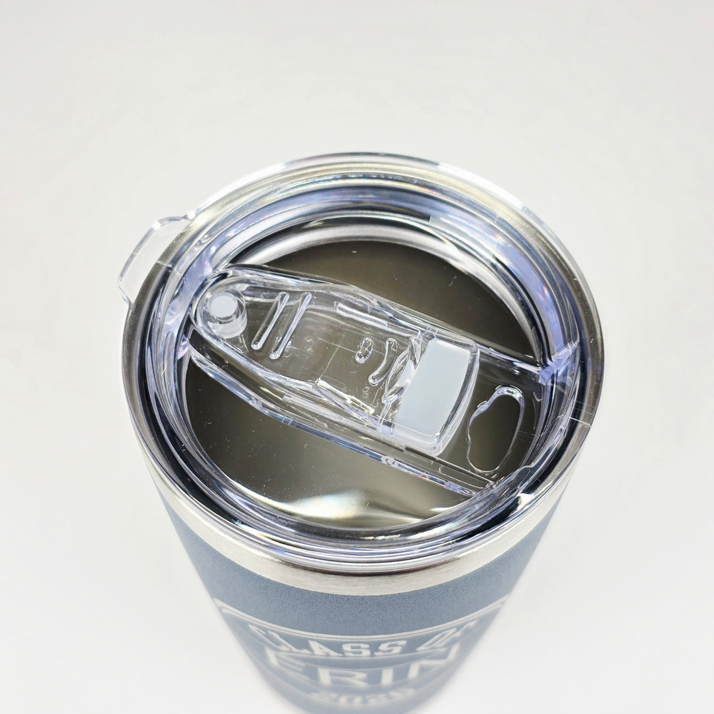 Class of 2026 laser engraved 20oz tumbler closeup - 3Blades Maker Lab