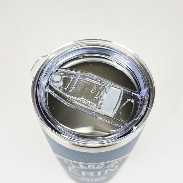 Class of 2026 laser engraved 20oz tumbler closeup - 3Blades Maker Lab