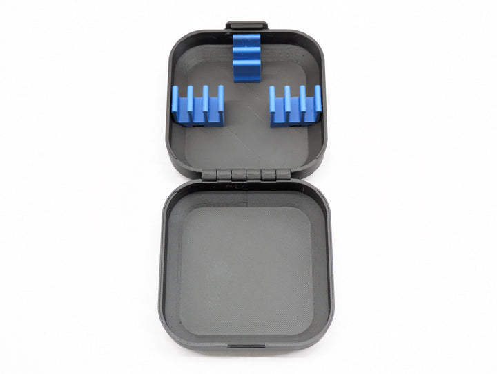 Empty 3D printed Air65 drone case showing the fitted base tray and clip row