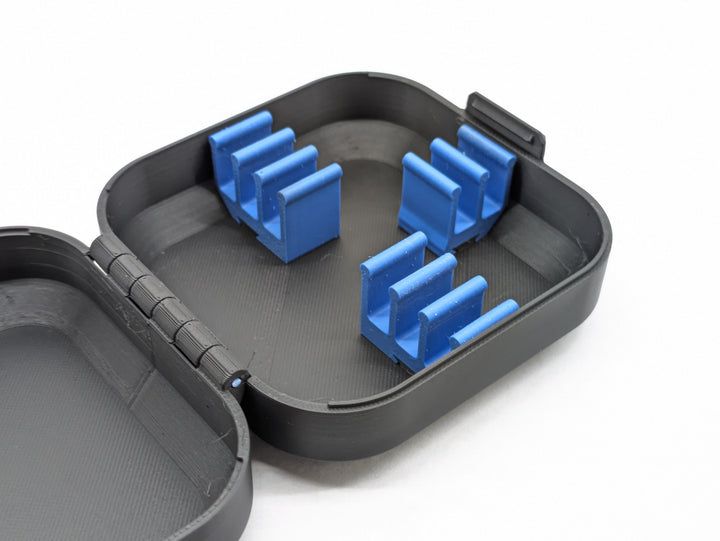 Printed Air65 II case interior with the filament hinge visible along the back