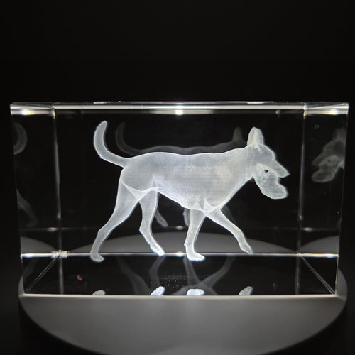 Dallas skyline laser engraved inside K9 crystal block