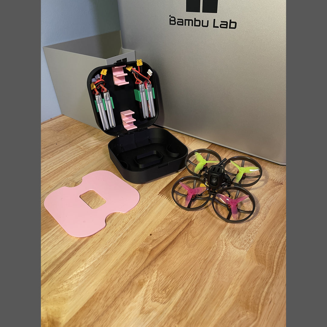 3D printed hinged drone case for Happymodel Mobula 8 - closed