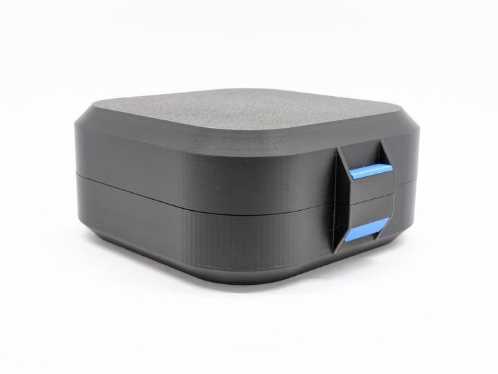 Printed Pavo20 Pro II drone case closed, showing the filament hinge and front latch